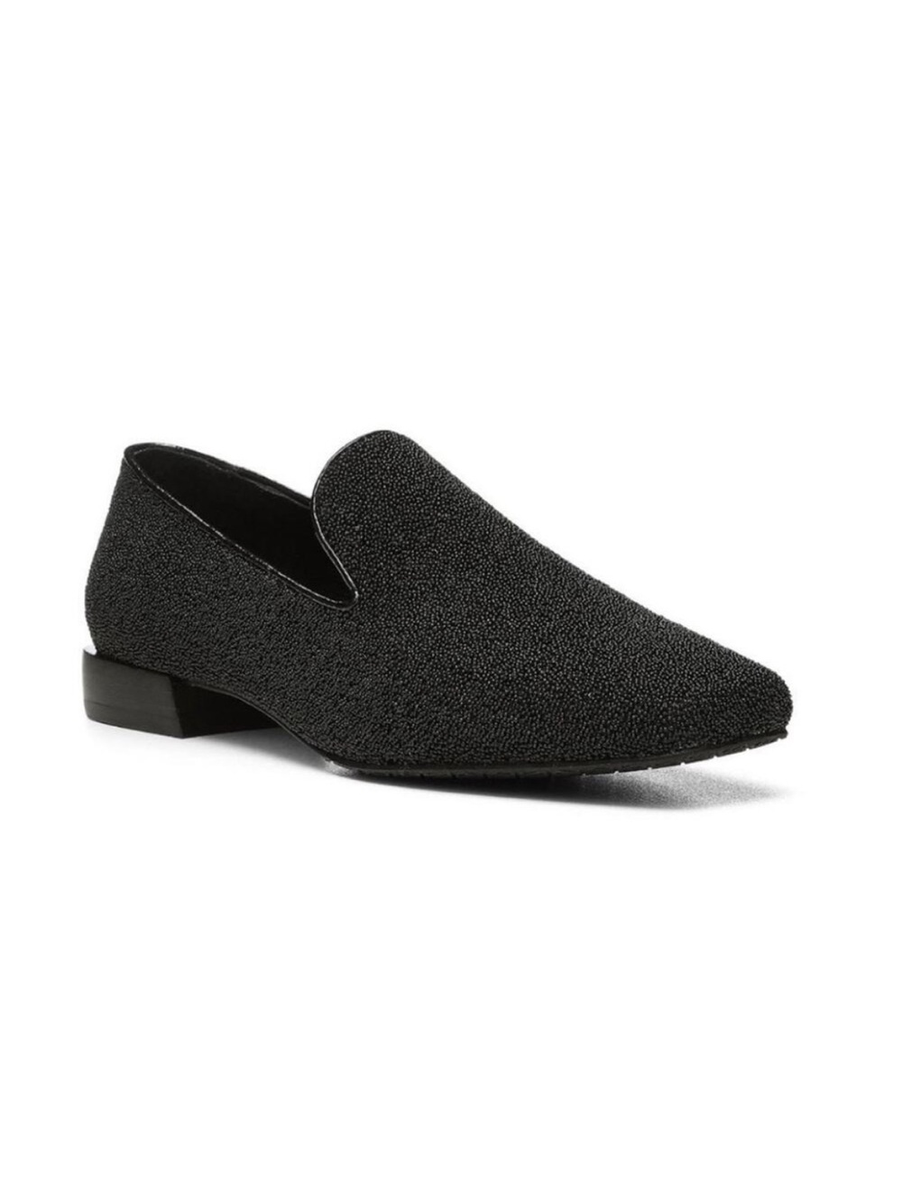 Donald Pliner Adeline Black Beaded Caviar Sparkly Loafers